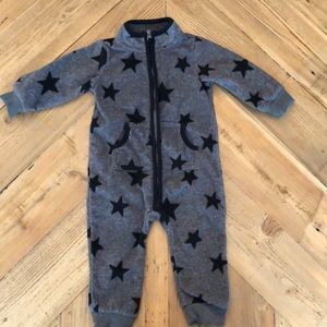 Carters Fleece jumpsuit grey with stars